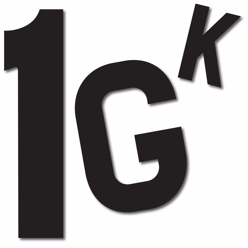 2" Individual Black Letters or Number Sticker