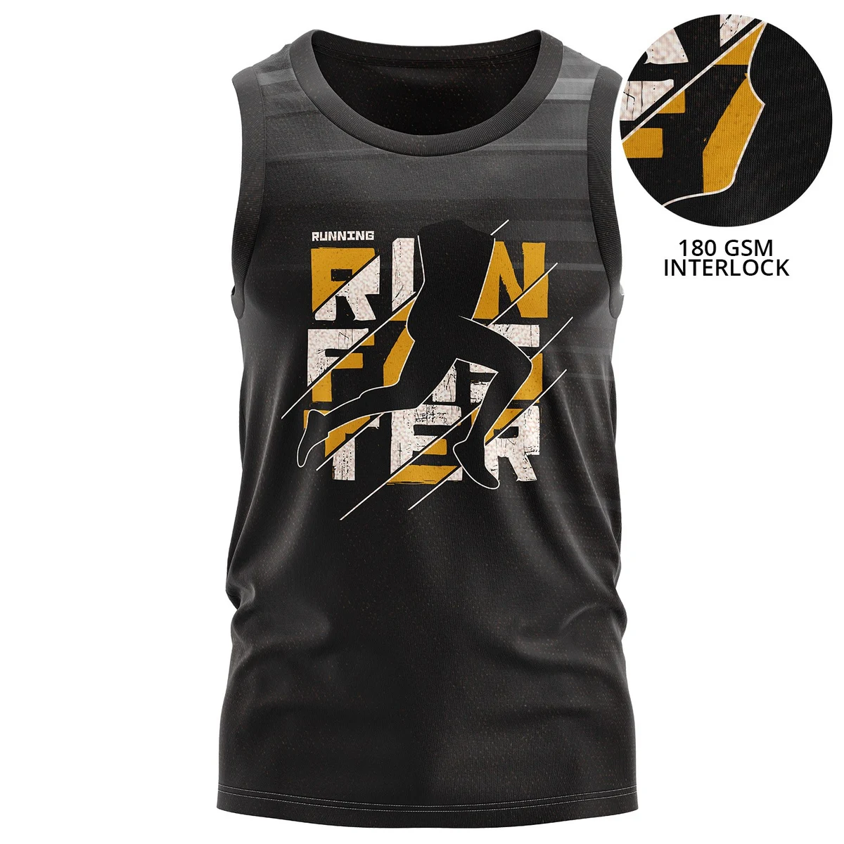 Unisex 180 GSM Poly Interlock V-neck Sublimation Tank Tops 1