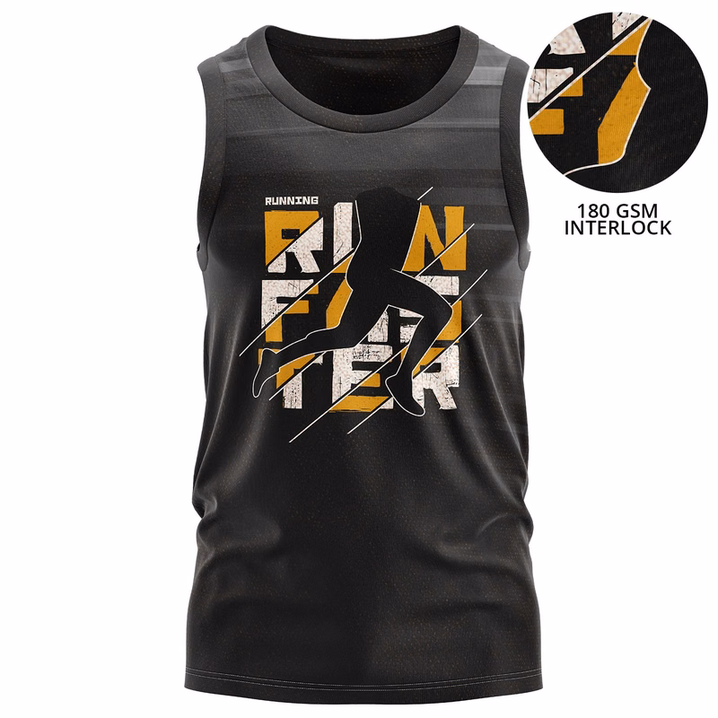 Unisex 180 GSM Poly Interlock V-neck Sublimation Tank Tops