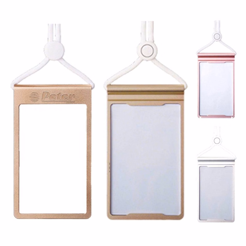 Aluminum Vertical ID Card Badge Holder w/ Lanyard