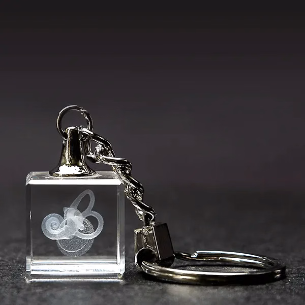 Optical Crystal KeyChain - Cube
