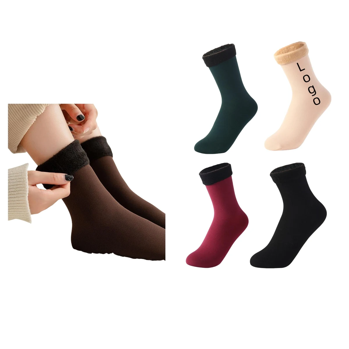 Woman Velvet Snow Sock 1