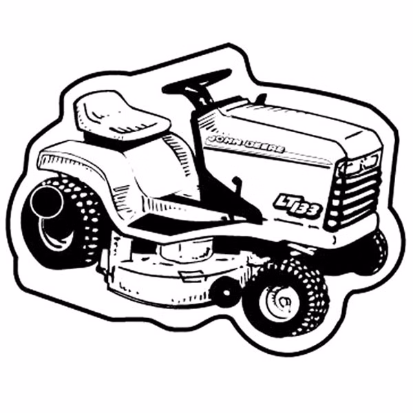Tractor Mower 6 Key Tag - Spot Color