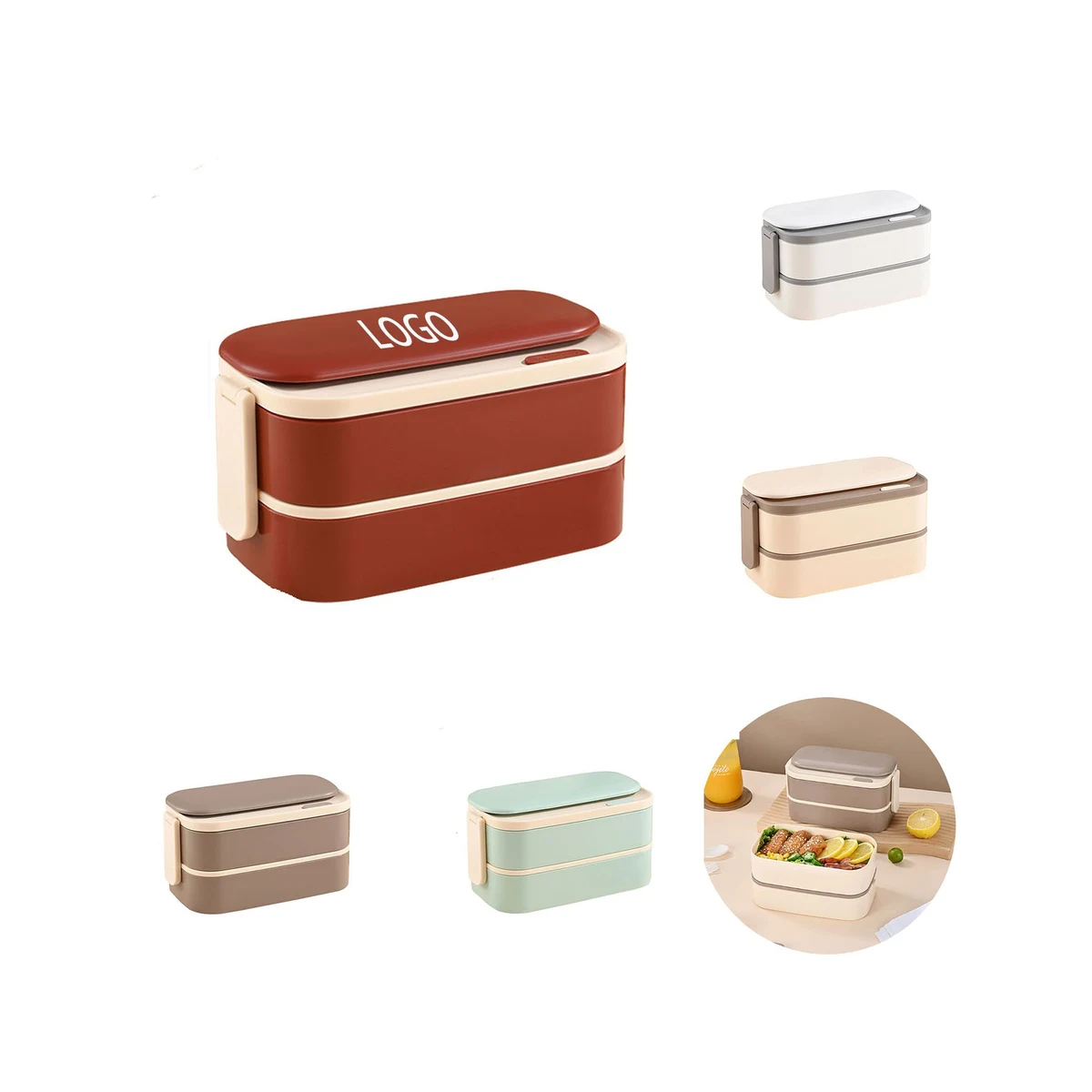 Household Microwave Multi Grid Tableware Lunch Box 1