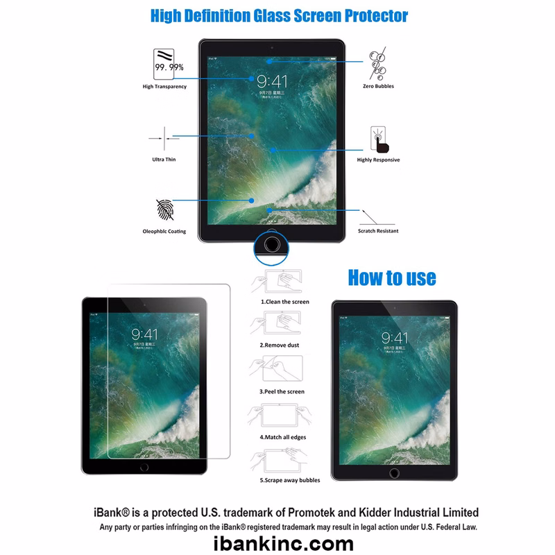 iBank ® iPad Tempered Glass Screen Protector