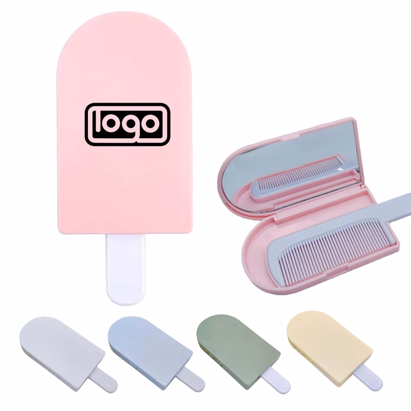 2-in-1 Ice Cream Shape Comb Mirror Set