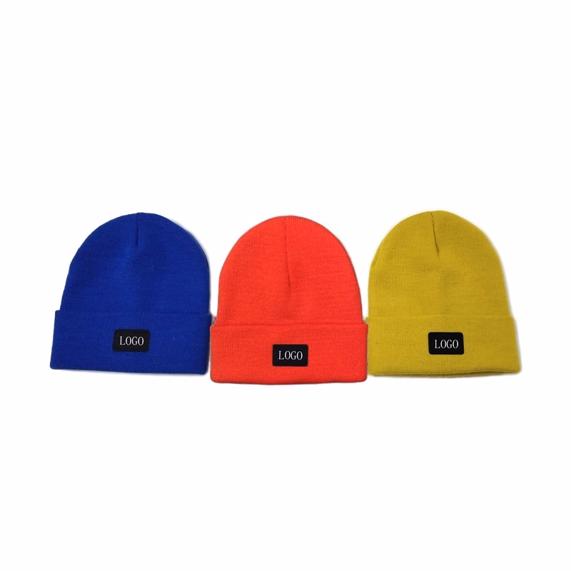 Colorful Cuffed Knitted Acrylic Beanie