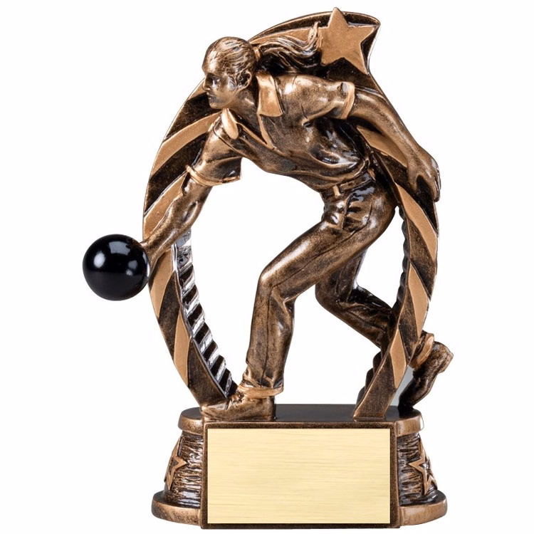 5-1/2" Tall Bowling Female Running Star Series Stand