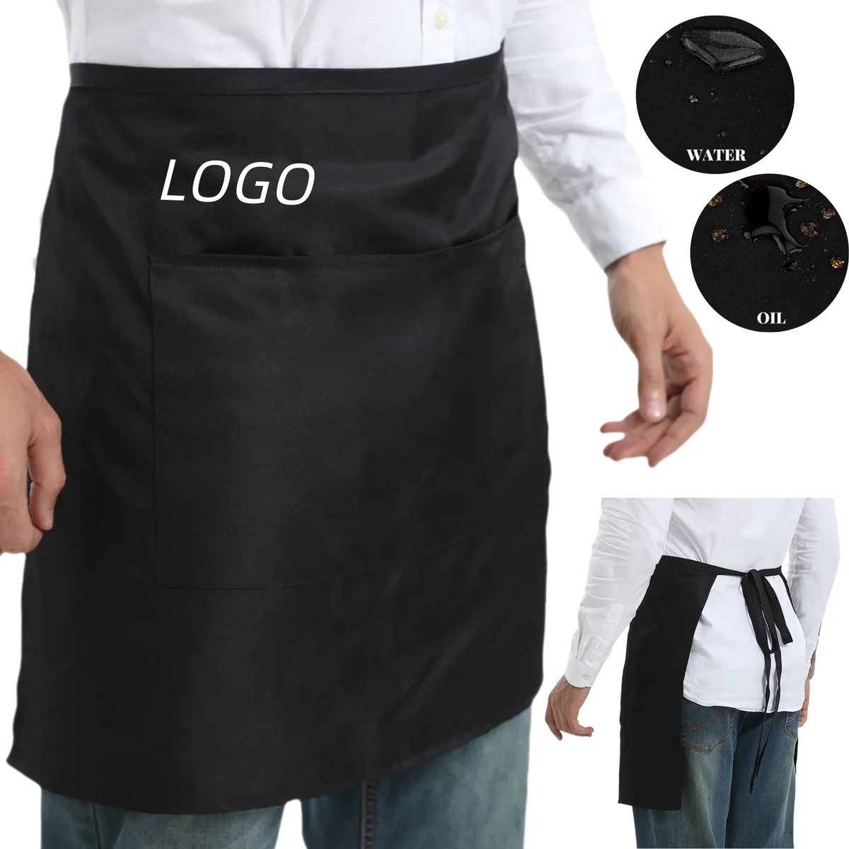 Waiter Short Waist Apron With Two Pockets 1