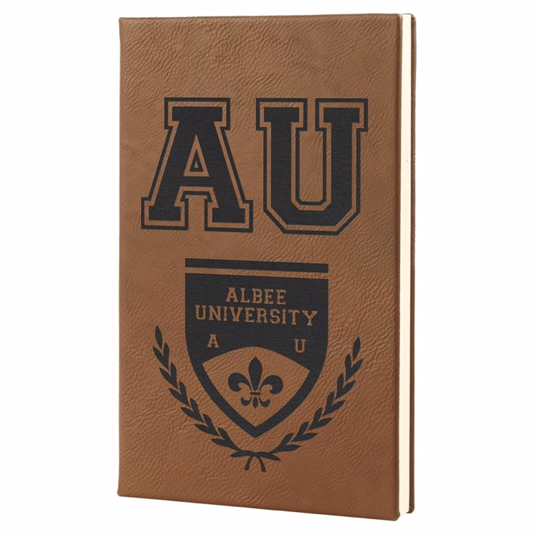 5 1/4" x 8 1/4" Dark Brown Leatherette Journal
