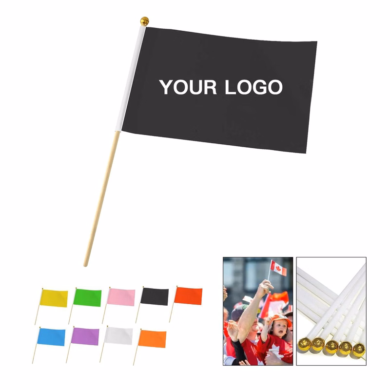 Polyester Hand Flag with Plastic Stick for Events