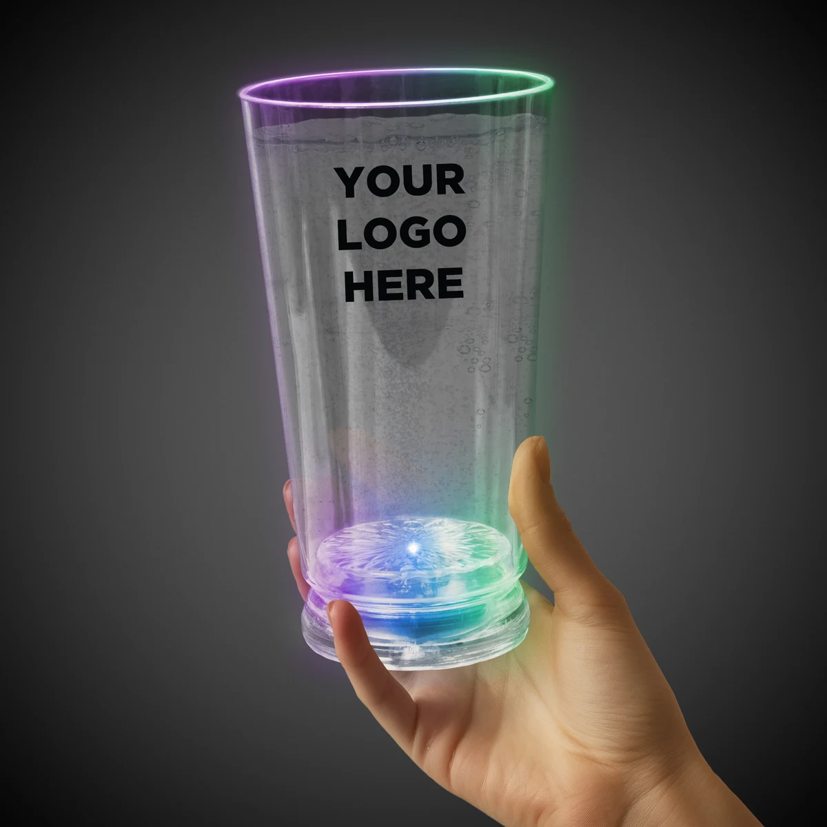Red Green & Blue 16 oz. Light Up LED Pint Glass 1