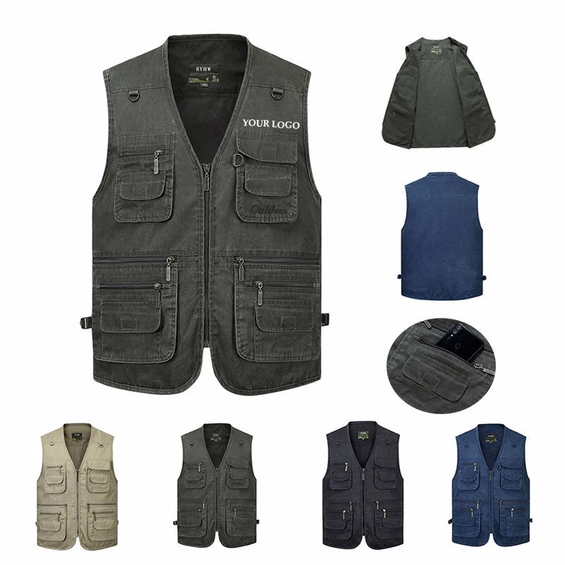 Men Outdoor Work Fishing Vest Waistcoat Jacket