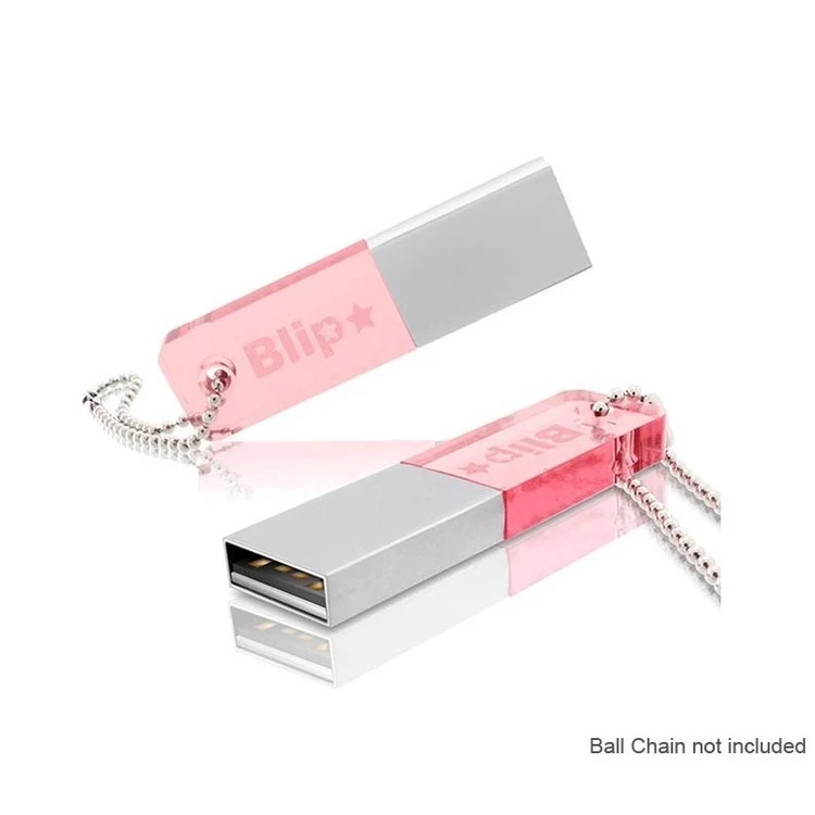 Lightweight LED Acrylic USB Flash Drive with Keychain 1