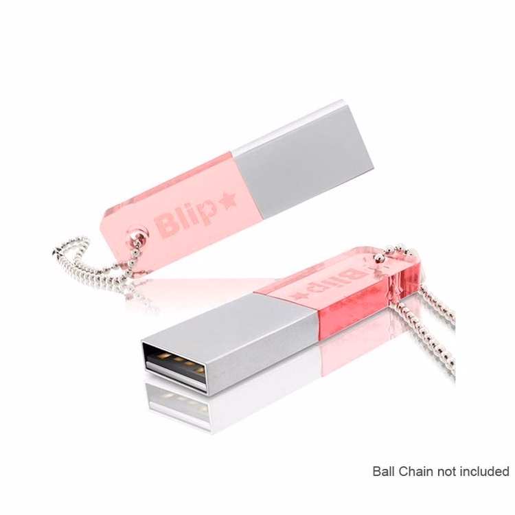 Lightweight LED Acrylic USB Flash Drive with Keychain