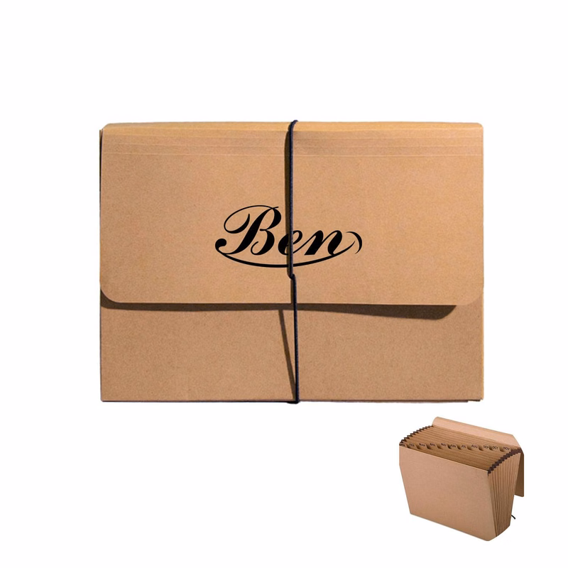 Expandable Folder with Flap and 12 Monthly Pockets