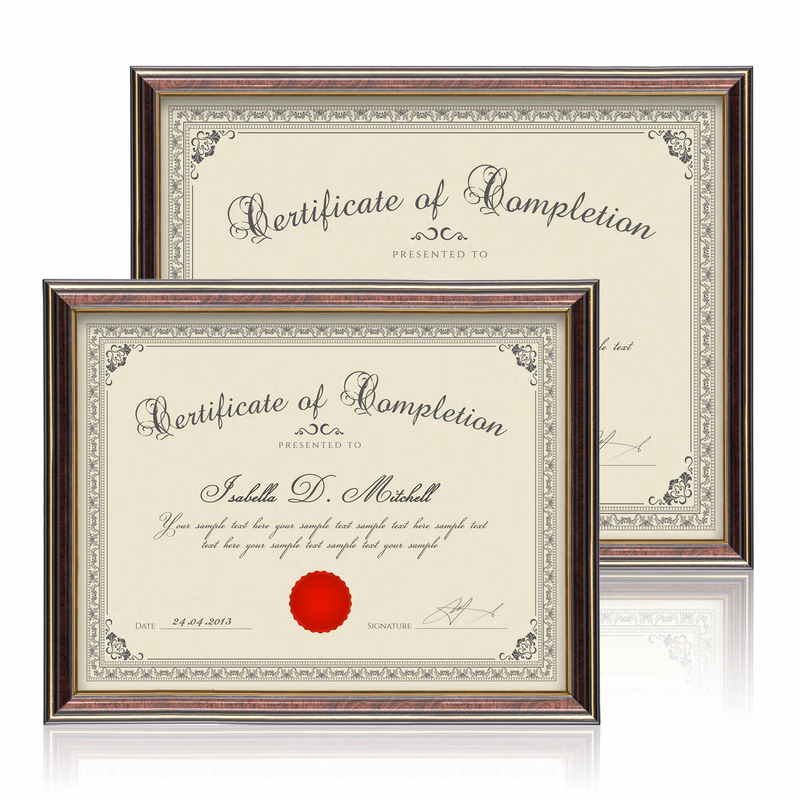 Ellison Certificate Frame - Black/Gold