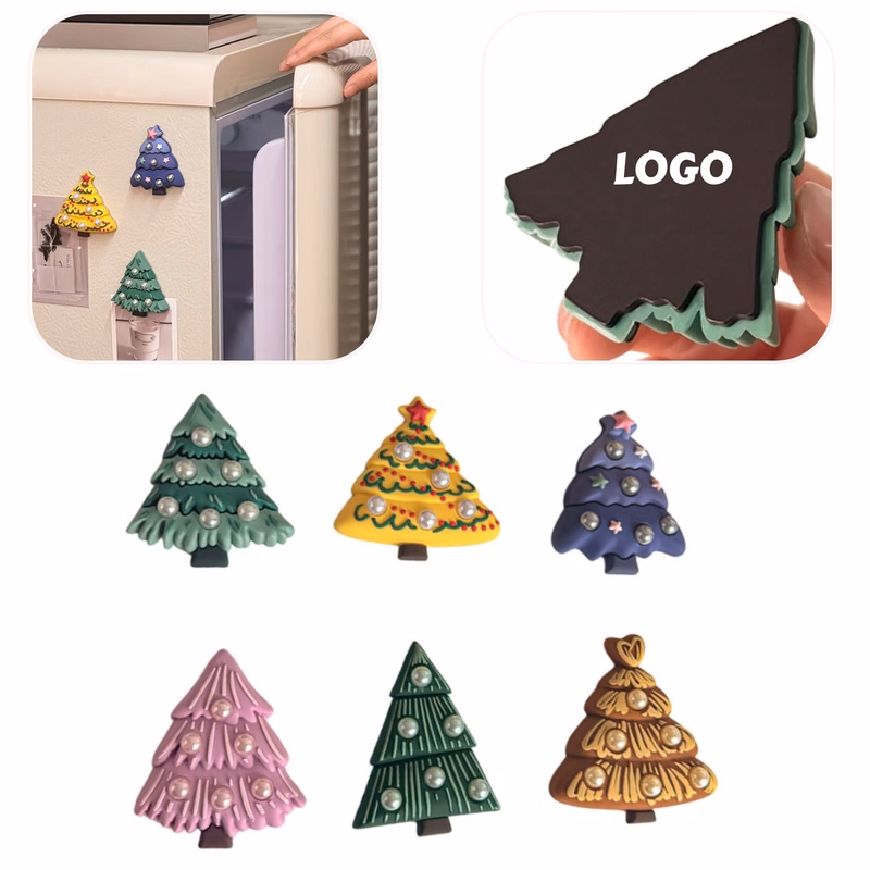 3pcs 3D Christmas Tree Fridge Magnet Holiday Decor