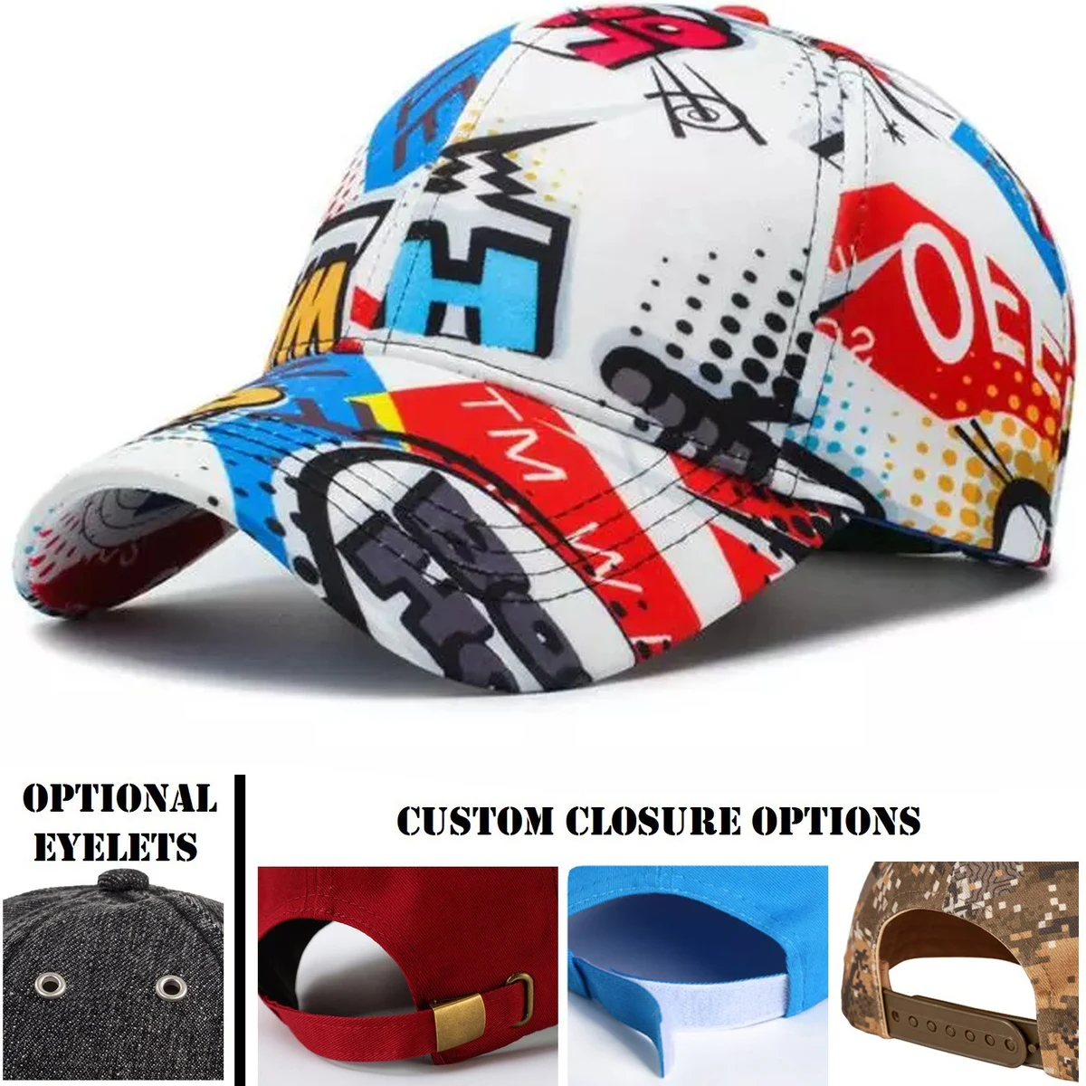 6 Panel Dye-Sublimated Structured baseball Caps 1