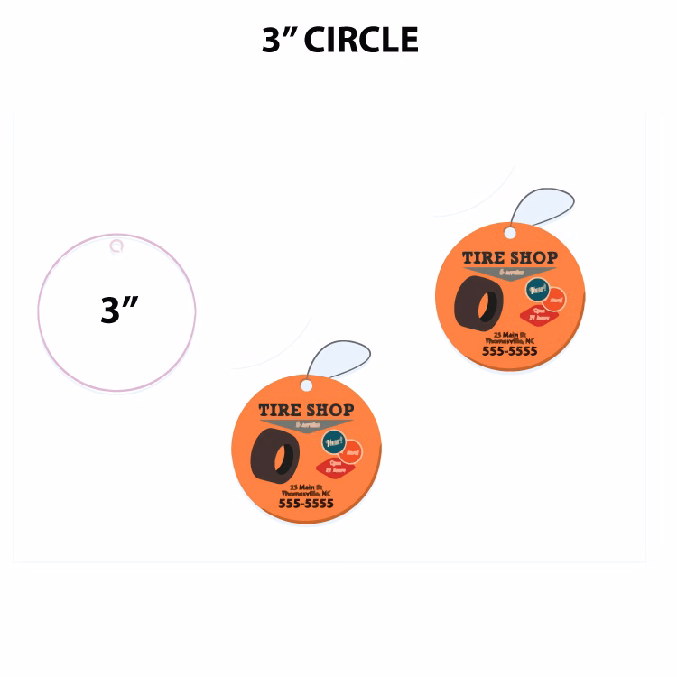 3" Circle Shape Custom Air Fresheners - Top 10 Scents