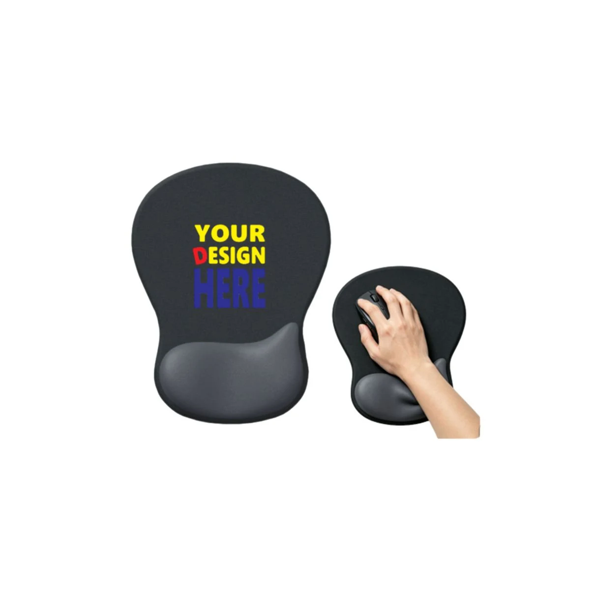 Silicone Teardrop Shape Mouse Pad With Wrist Support 1