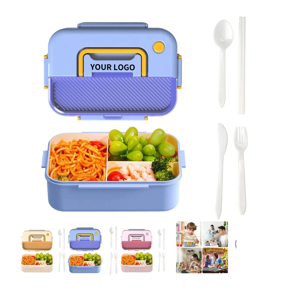 Plastic Lunch Box with 9 Inch Size and Portion Control 1