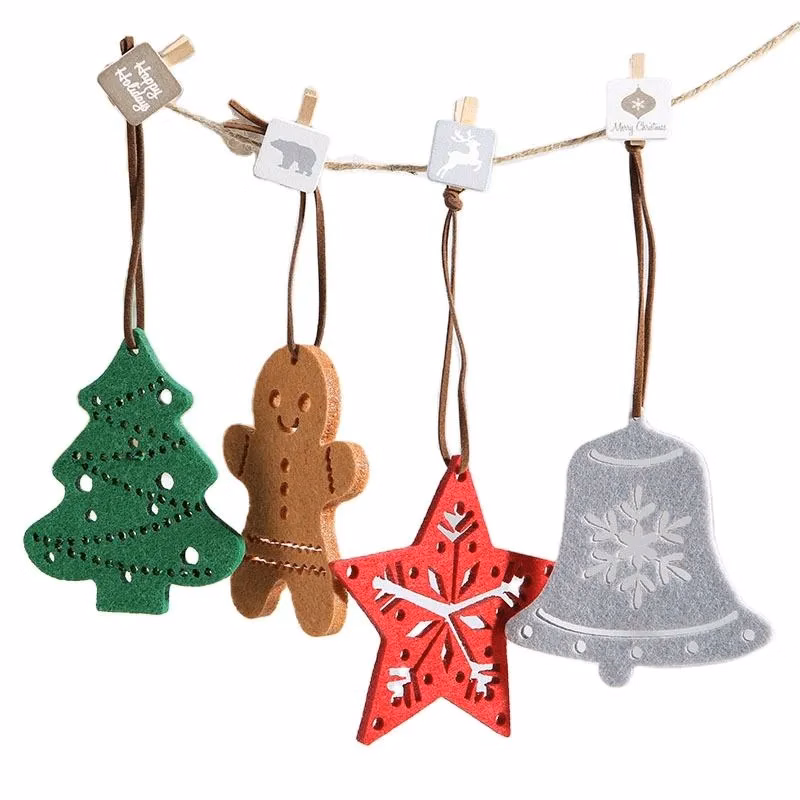 Gingerbread Felt Ornament Christmas DIY Tree Snowflake Decor