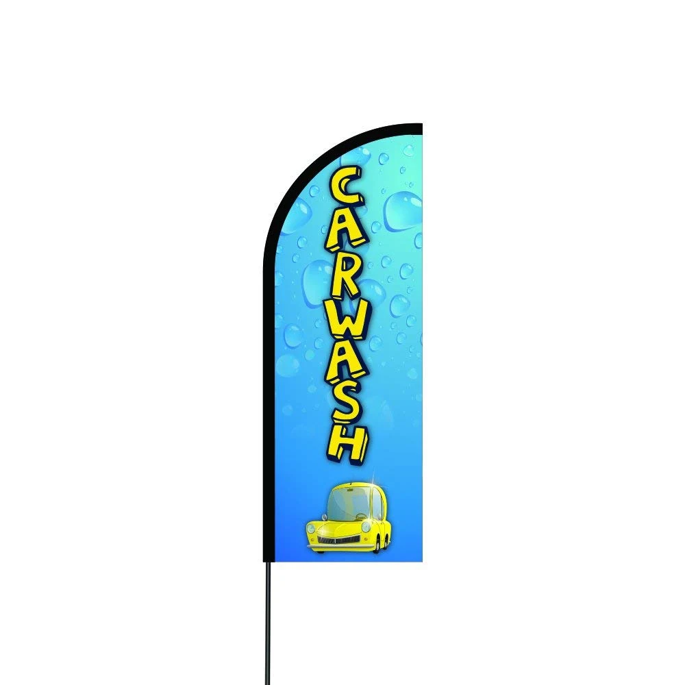 Car Wash Flag Kit Hardware 14' Feet Feather Flag Sign Outdoor Banner - Blue 1