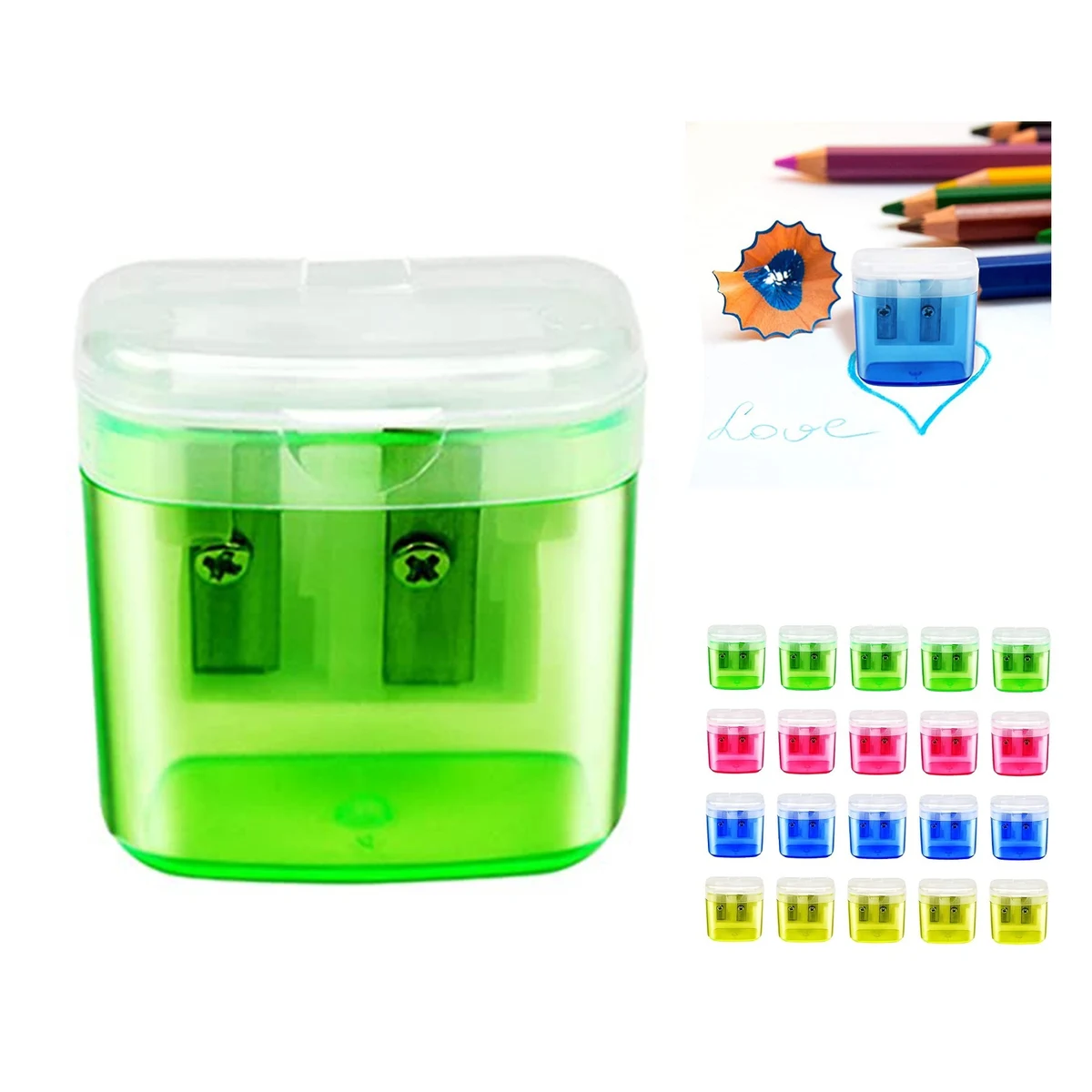 1.45 x 0.74 x 1.53 Inches Plastic Handheld Pencil Sharpener 1