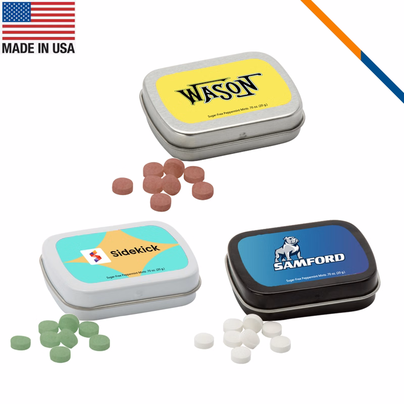 Kael Small Rectangular Hinged Tin Sugar Free Mints