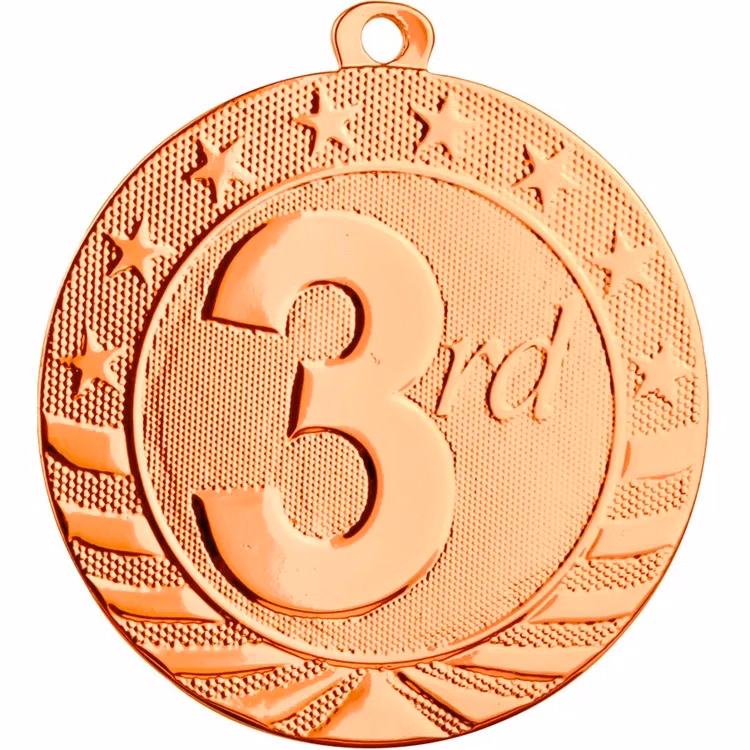 2 3/4" Starbrite Third Place Medal