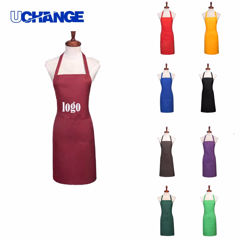 Bib Apron with Two Pockets for BBQ Protective Wear