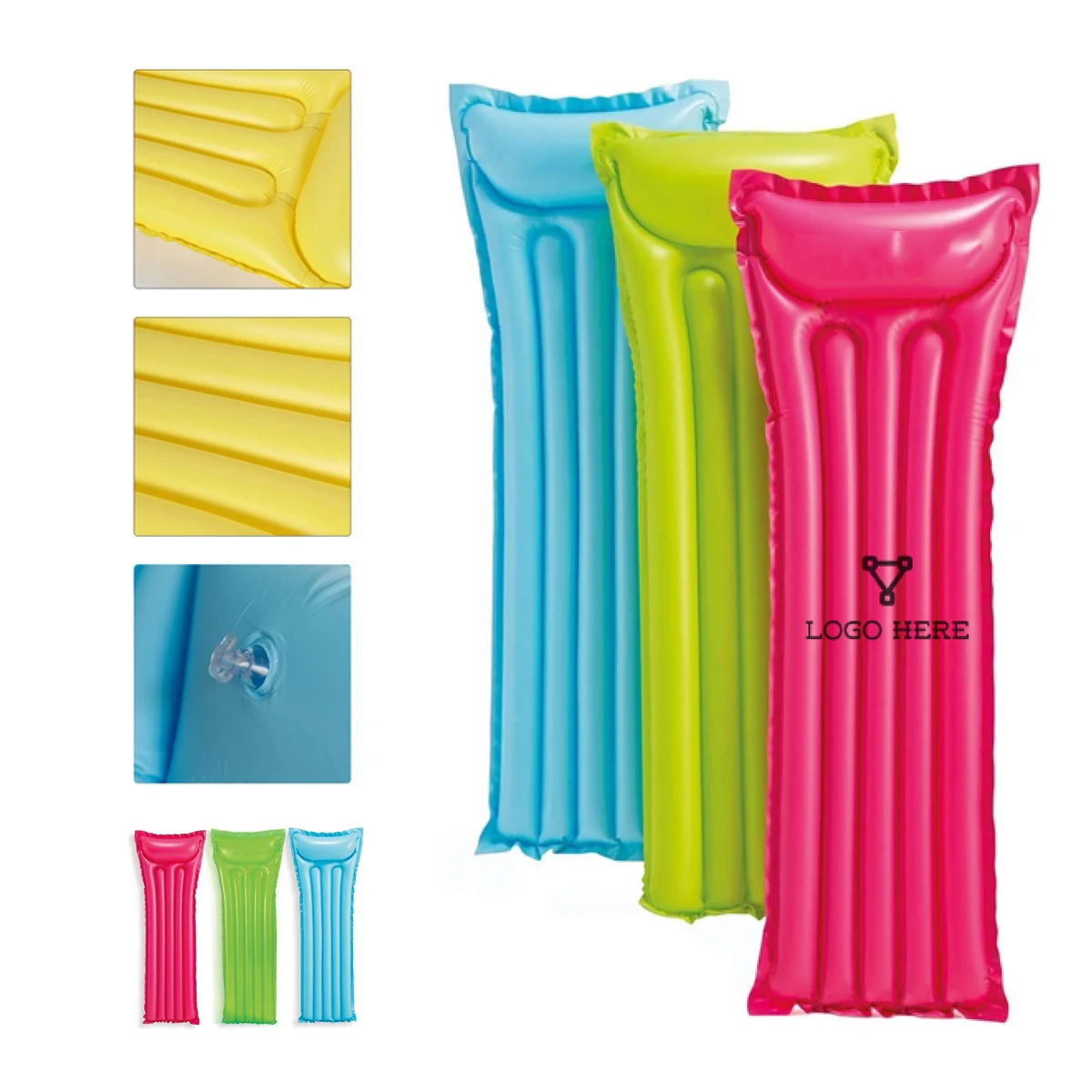 MOQ 50 PVC Inflatable Lounge Pool Float Mat Comfortable Design 1