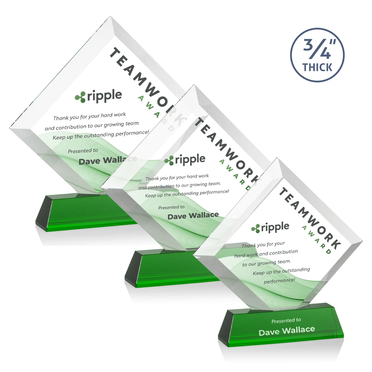 Belaire VividPrint™ Award on Newhaven Base - Green 1