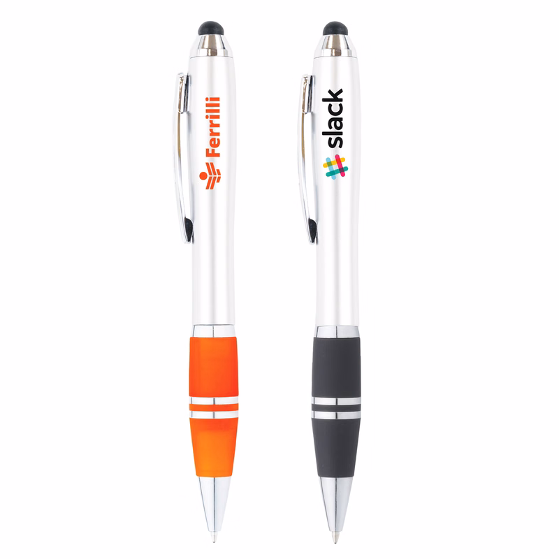 Blitz Silver Twist Action Stylus Ballpoint Pen