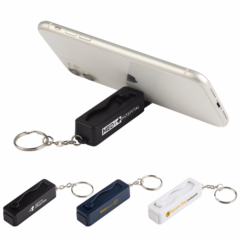 Contour Phone Stand Key Chain with Finger Fidget