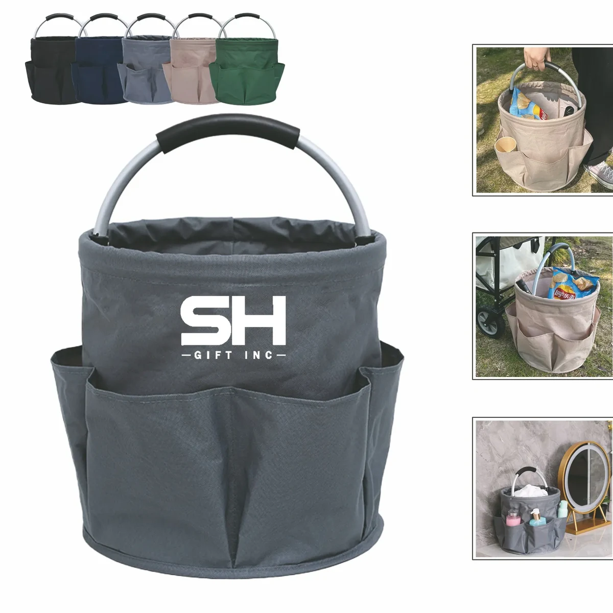 Portable Collapsible Picnic Basket with Storage Pockets 1