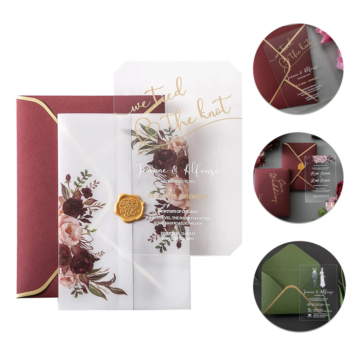 5" X 7" Clear Acrylic Invitations 1