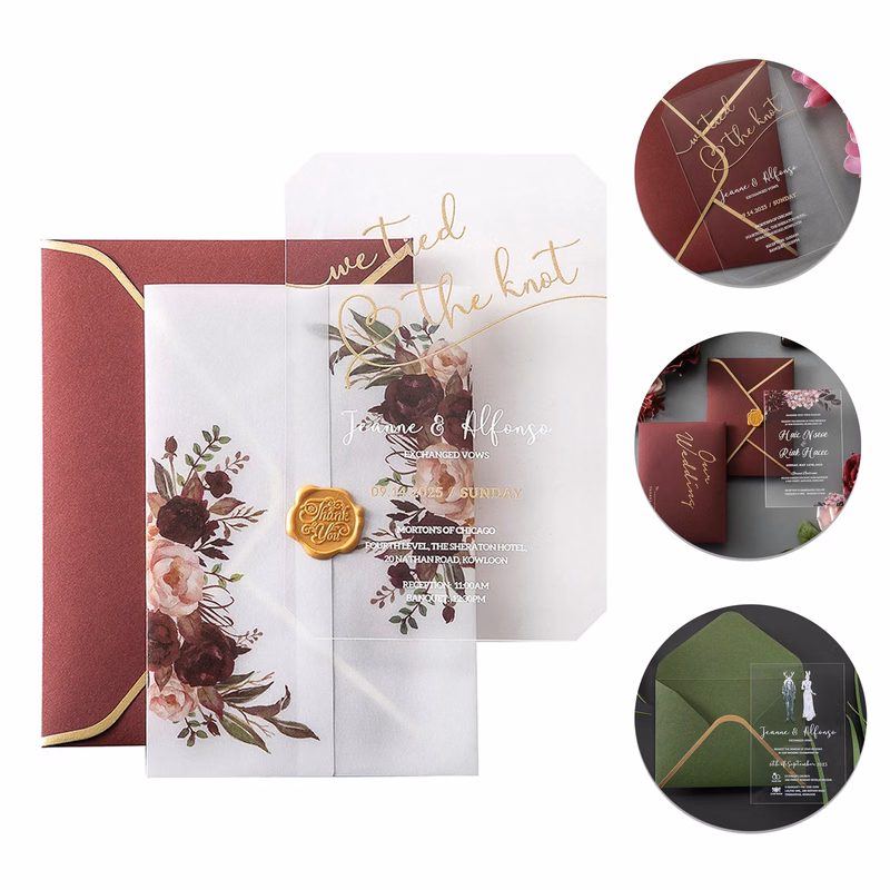 5" X 7" Clear Acrylic Invitations