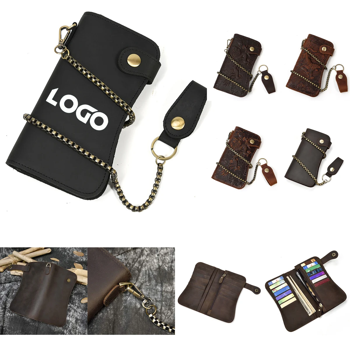 Men's Genuine Leather Long Wallet 1