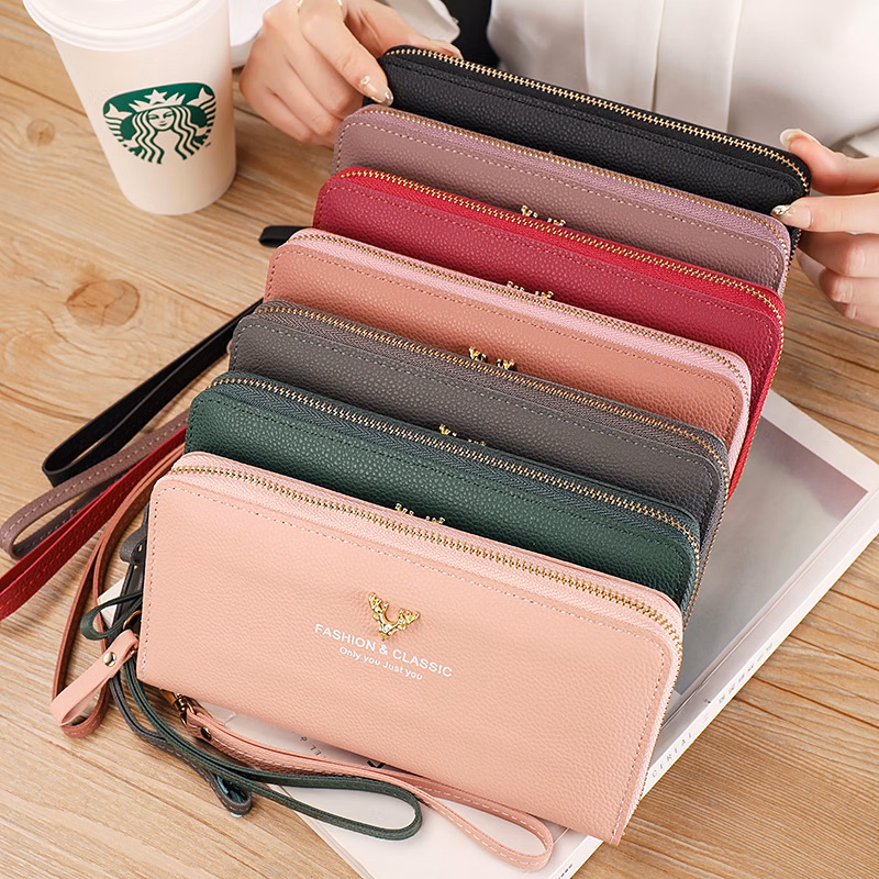 PU Leather Clutch Bag with Zipper