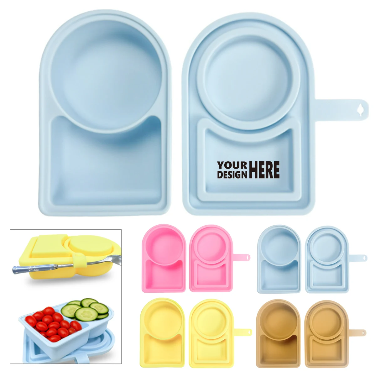 Silicone Snack Containers with Reusable Lids 1