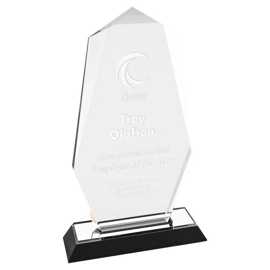 5" x 9" Silver Octagon Point Impress Acrylic Award 1