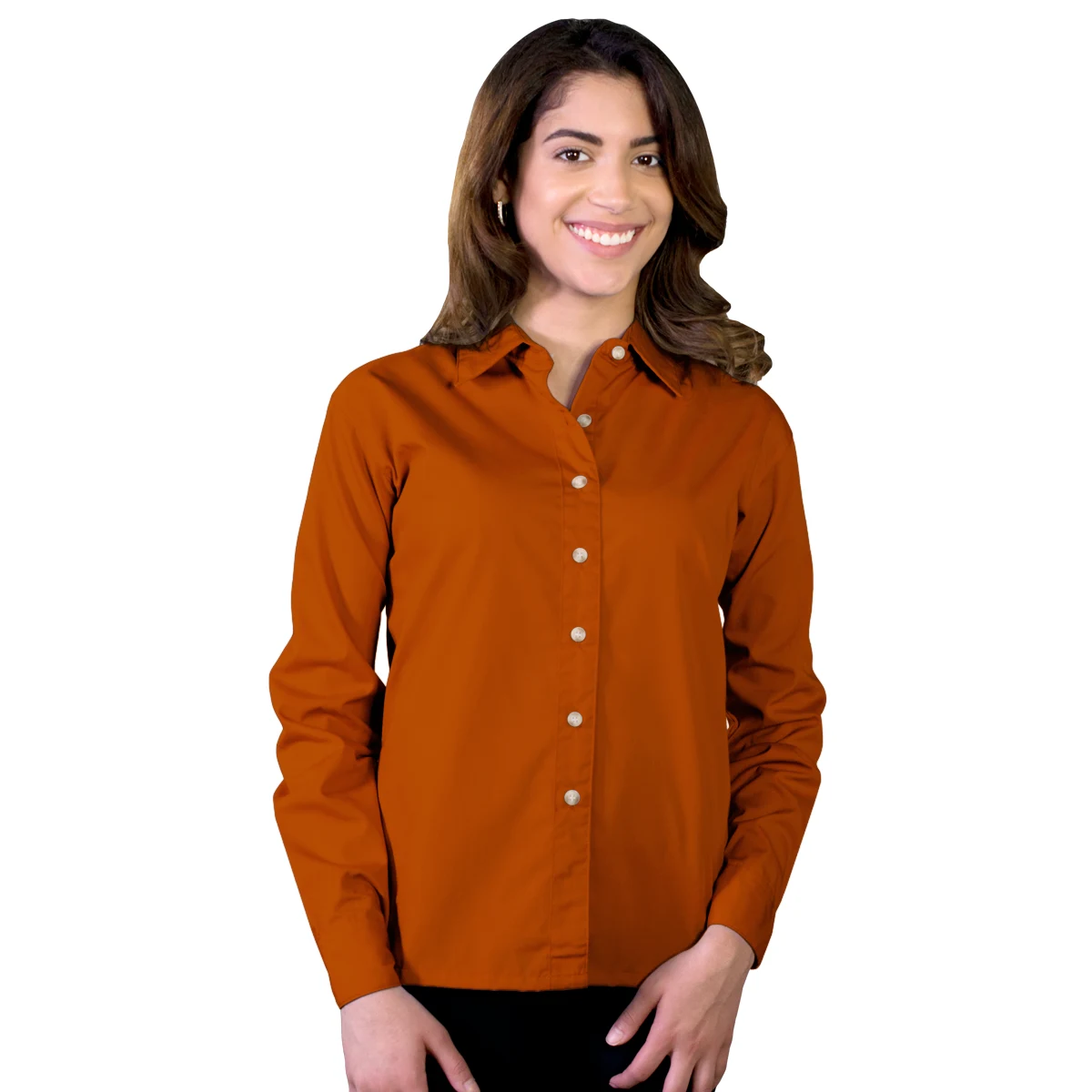Ladies' L/S Superblend Poplin Shirt with Bone Buttons 1