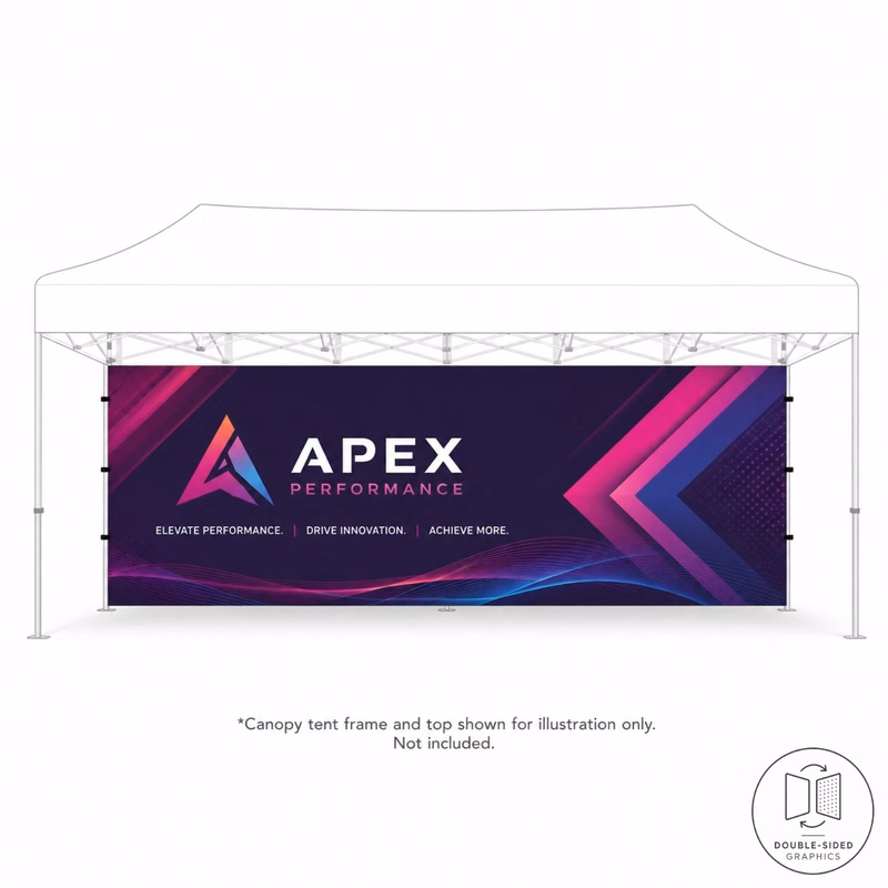 48 Hr Quick Ship - Full 20' Back Wall for 10x20 Tent Kit, Sublimated, Double Sided Print