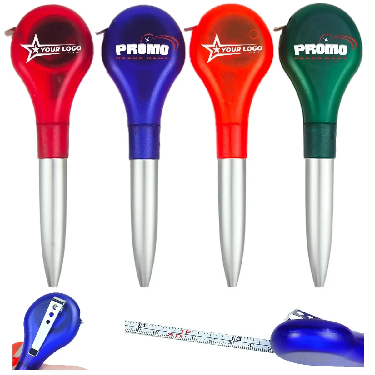 2 In 1 Retractable Tape Measure Ruler Writing Ballpoint Pen 1