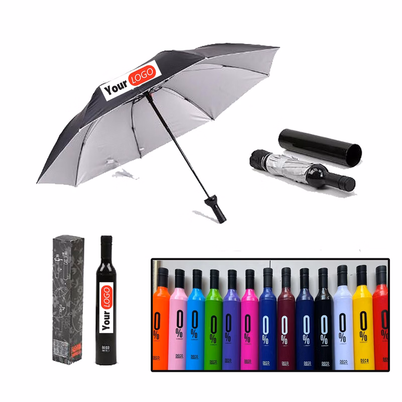 Custom Full Color Wine Bottle Umbrella MOQ 1pcs