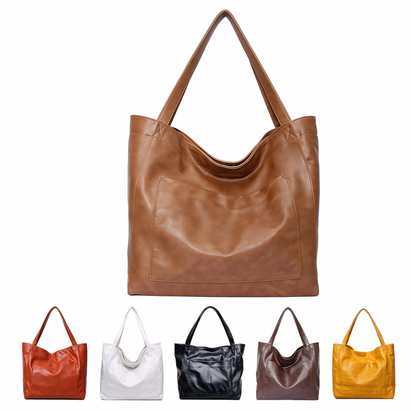 Leather Texture Minimalist Tote Bag