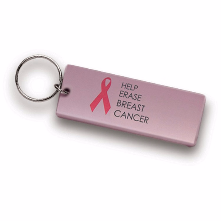 Breast Cancer Awareness Large Aluminum Rectangular Key Tag