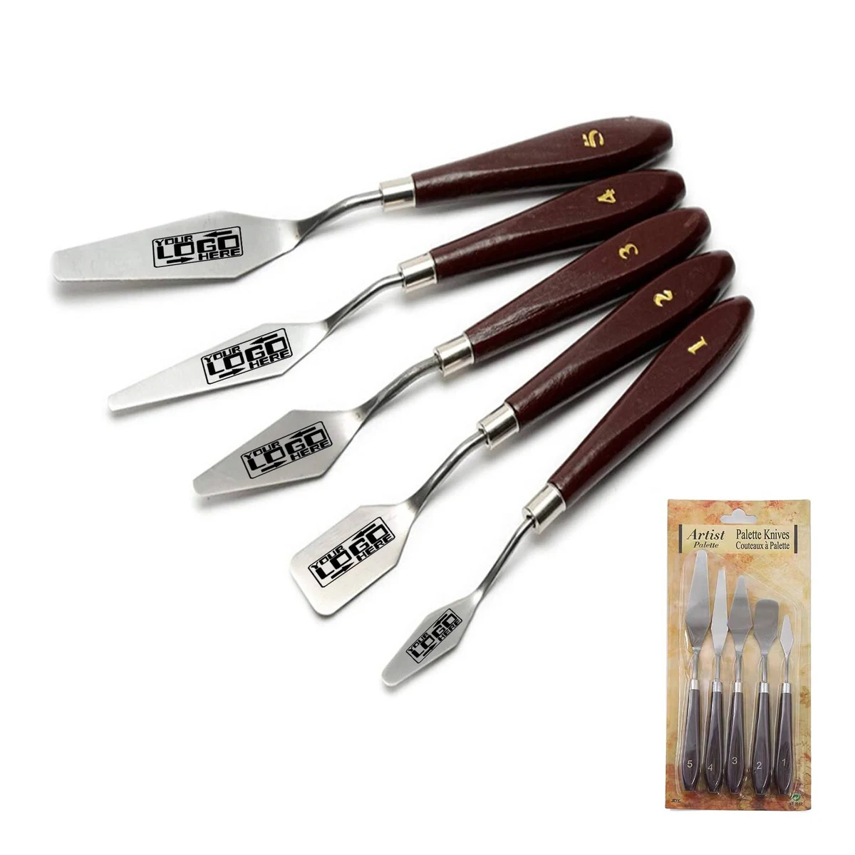 Painting Palette Spatula with Wood Handle 1